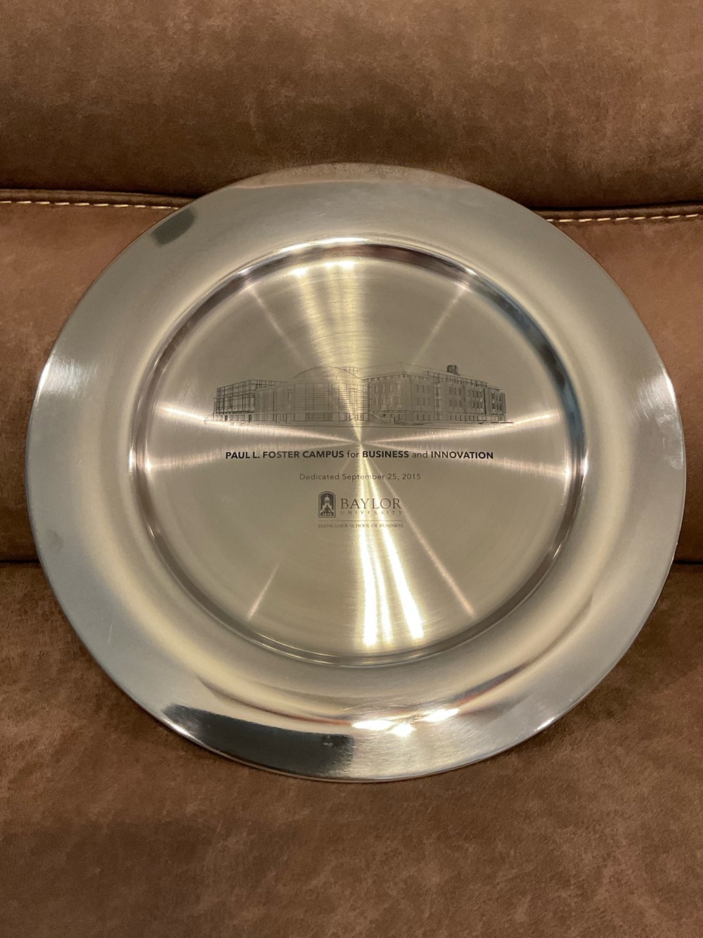 Baylor University Foster Business Center Platter